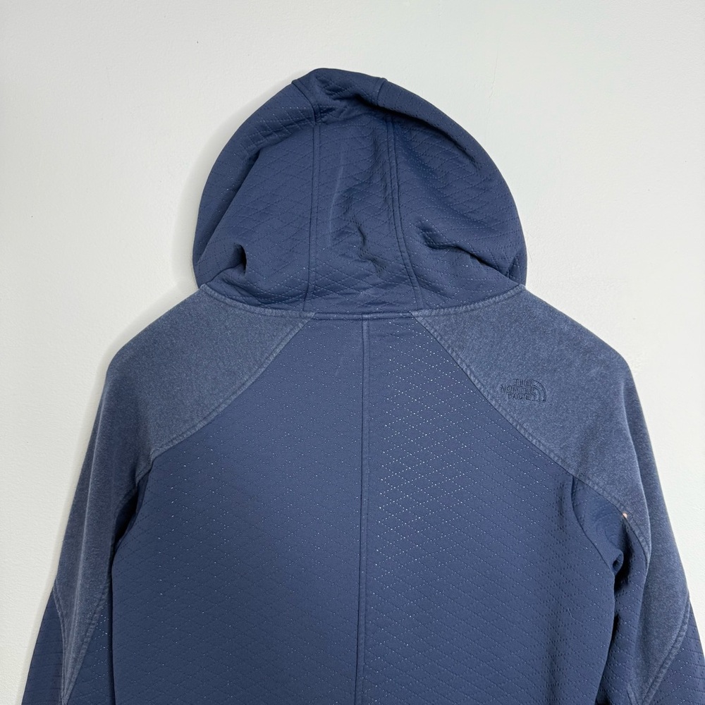 The North Face Caroluna Quilted Hooded Fleece Jacket Coat Blue Size L - Picture 7 of 15